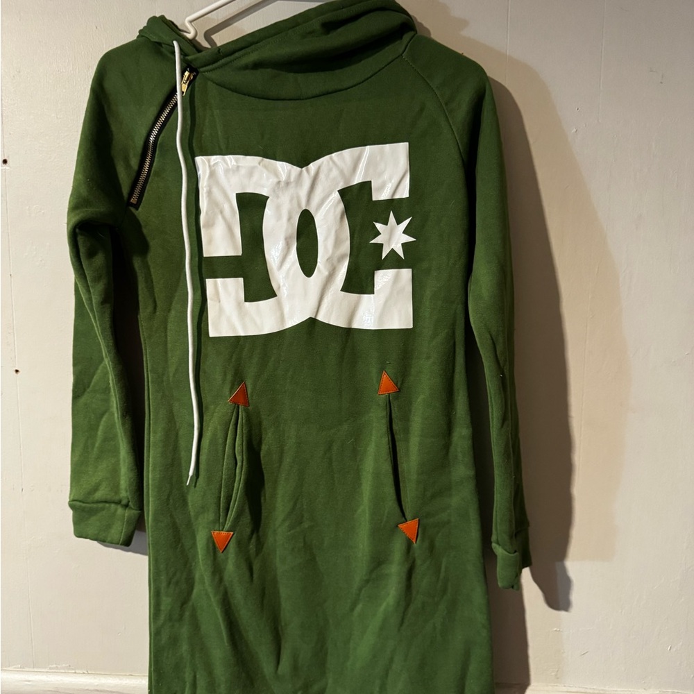 DC Green Hoodie Dress with White Logo